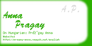 anna pragay business card